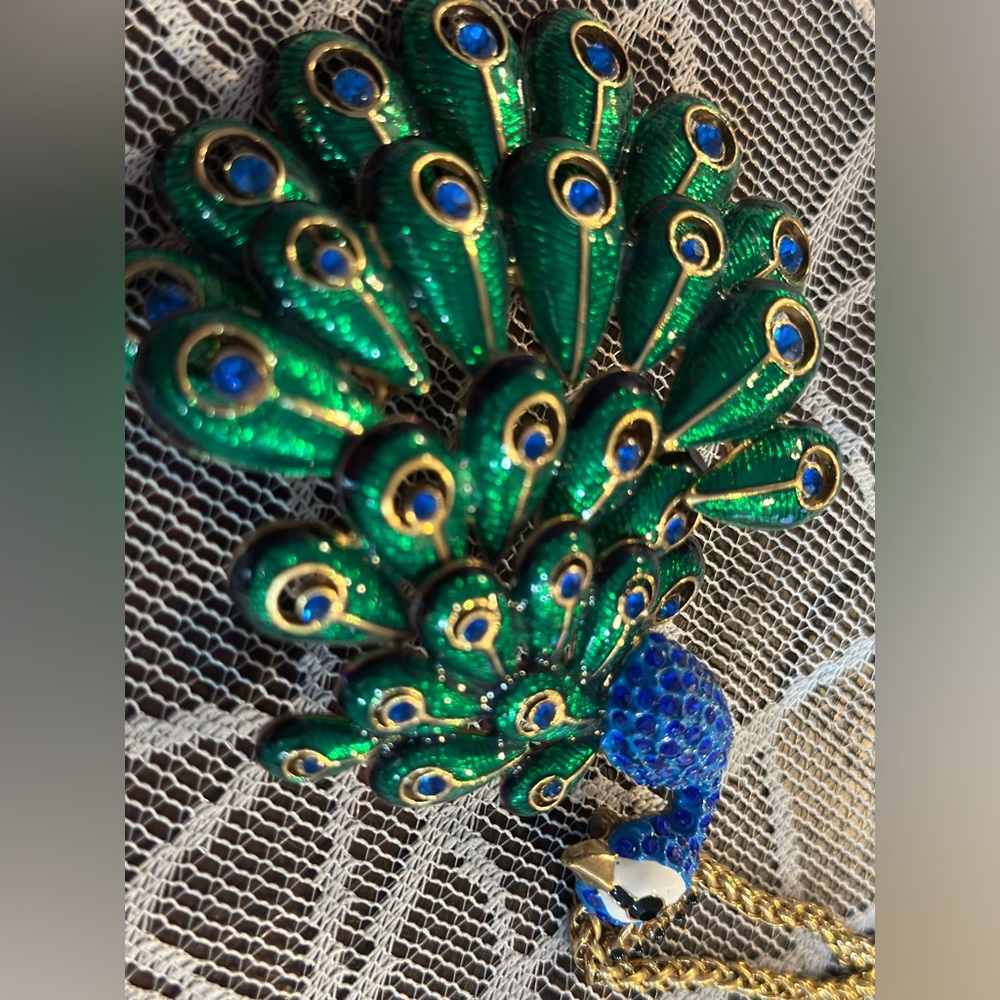 Betsey Johnson peacock necklace.